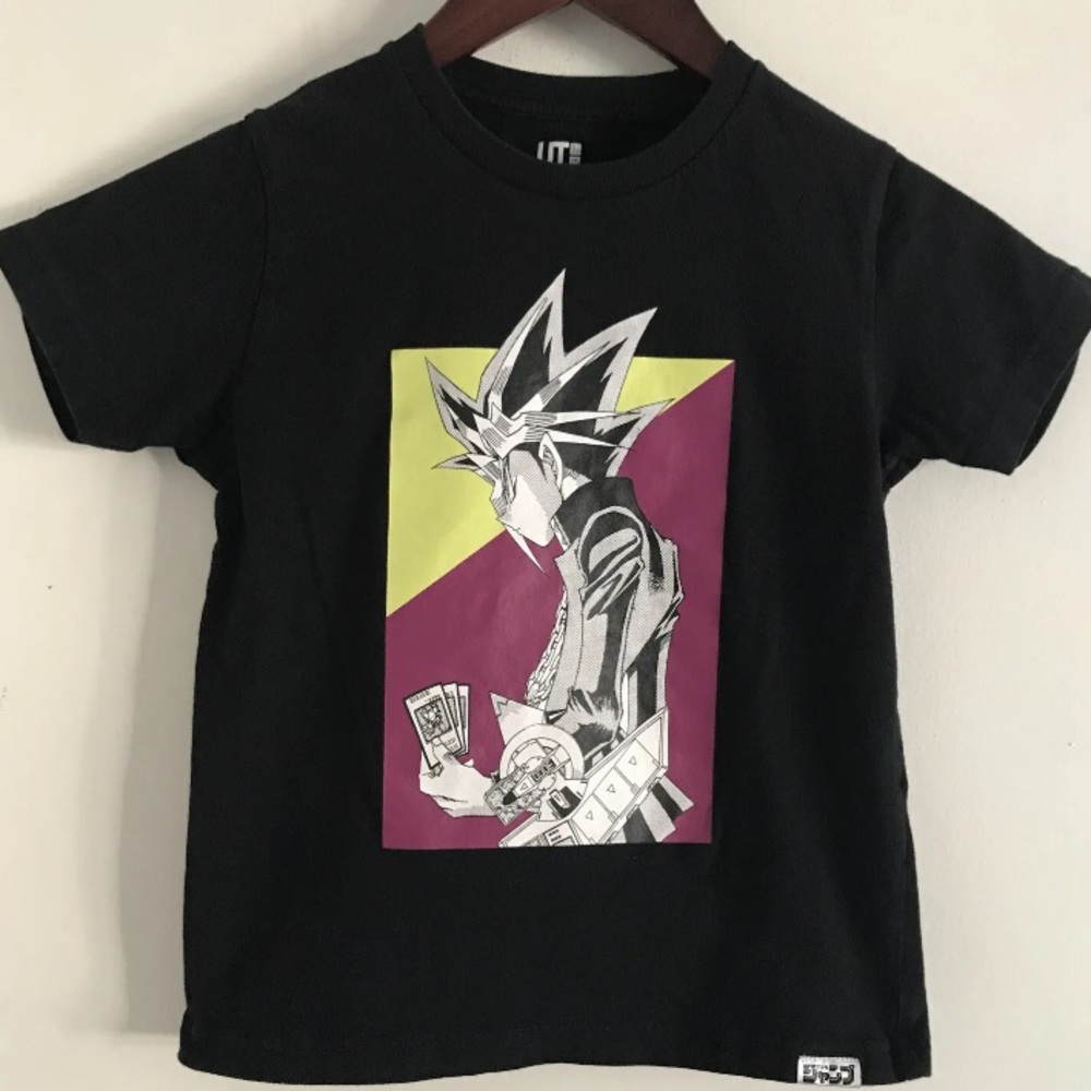 UNIQLO x Shonen Jump 50th Anniversary Yu-Gi-Oh Kids Black T-shirt Size 5-6 2018